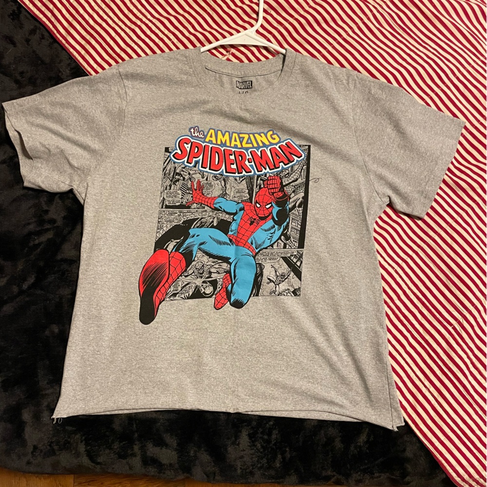 Marvel The Amazing Spider-Man Gray Kids Graphic Tee with Red & Blue Print